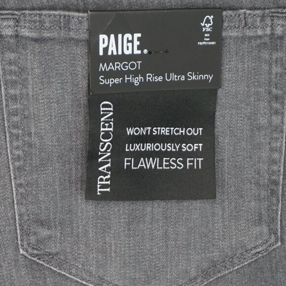 New Paige Jeans Margot Stretchy High Rise Ultra Skinny in Grey Area size 32 - Picture 11 of 16